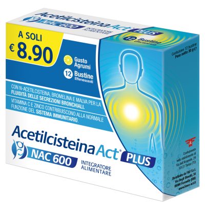ACETILCISTEINA ACT PLUS NAC 600 BY 12 SACHETS