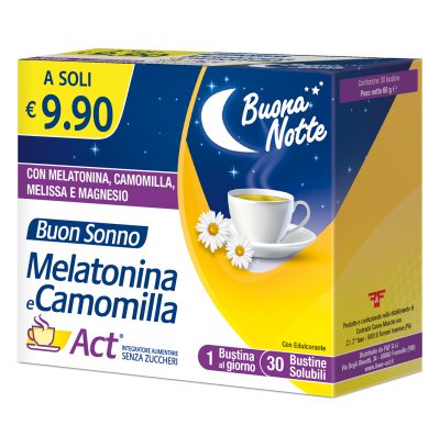 GOOD NIGHT MELATONINA + CAMOMILLA ACT BY 30 TEA BAGS