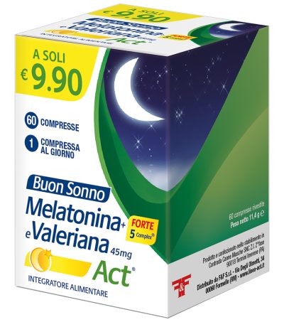 MELATONINA + VALERIANA FORTE 5 45MG ACT